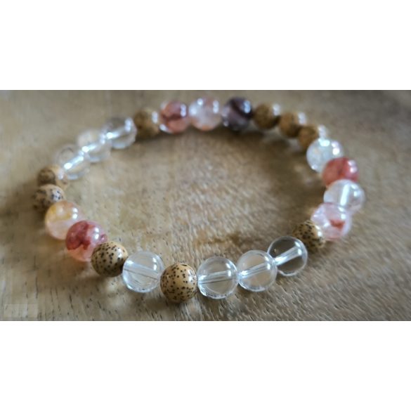 Lótusz lélekemelő ásványkarkötő – Hematoid kvarc