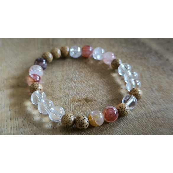 Lótusz lélekemelő ásványkarkötő – Hematoid kvarc