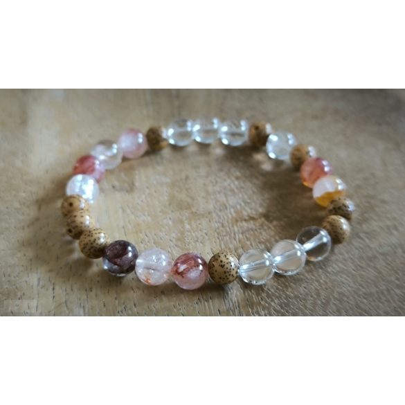 Lótusz lélekemelő ásványkarkötő – Hematoid kvarc