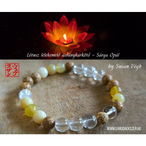Lótusz lélekemelő ásványkarkötő – Sárga Opál