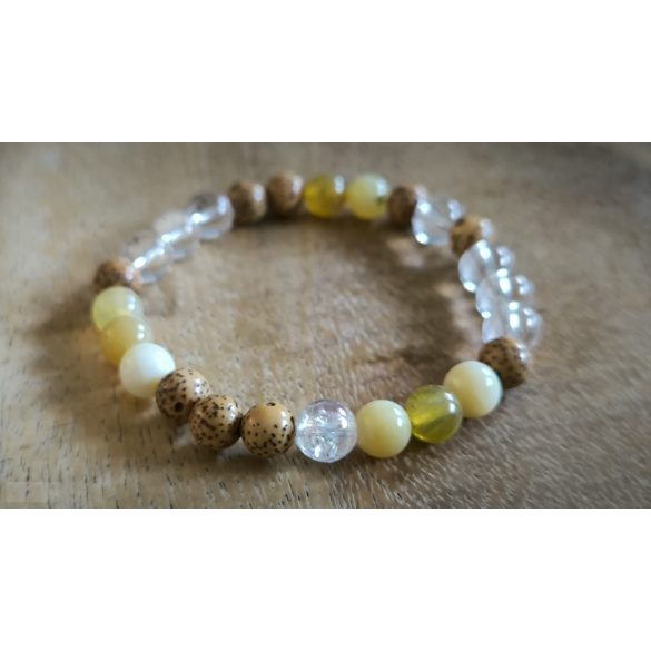 Lótusz lélekemelő ásványkarkötő – Sárga Opál