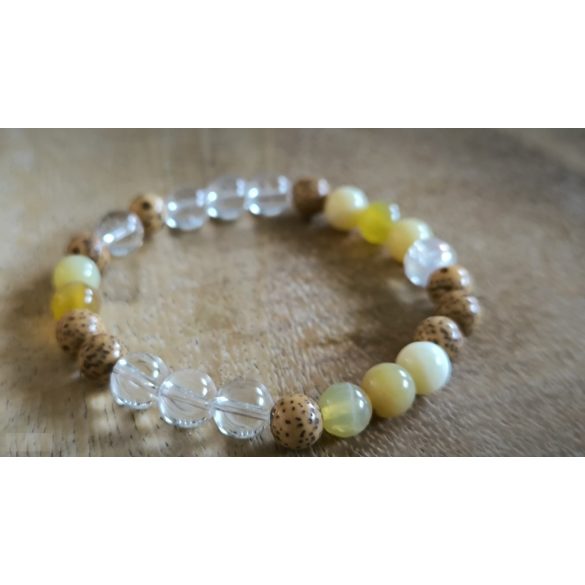Lótusz lélekemelő ásványkarkötő – Sárga Opál