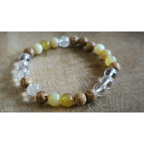 Lótusz lélekemelő ásványkarkötő – Sárga Opál