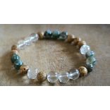 Lótusz lélekemelő ásványkarkötő – Zöld lepidolit