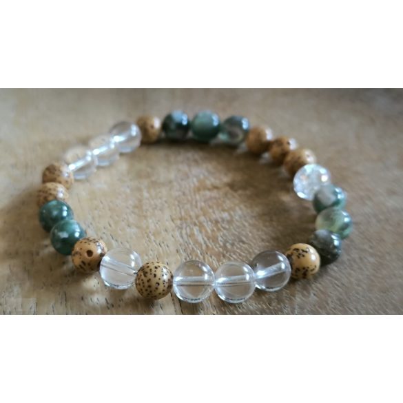 Lótusz lélekemelő ásványkarkötő – Zöld lepidolit