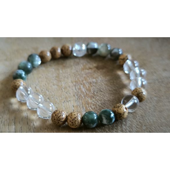 Lótusz lélekemelő ásványkarkötő – Zöld lepidolit