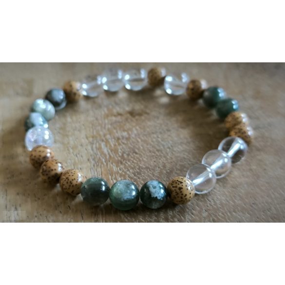 Lótusz lélekemelő ásványkarkötő – Zöld lepidolit