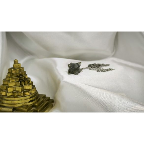 Garuda Frekvencia Kristály Skaláris Medál 852 Hz–Labradorit  Merkaba ásvány medál 852 HZ solfeggio/szolfézs frekvenciával