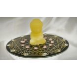 Garuda Tesseract Skaláris Gyermekek védelme kívánság teljesítő kristályrács Sárga kalcit gyerek Buddha középponttal.