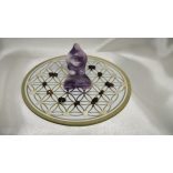 Garuda Élet Virága Skaláris Gyermekáldás – Nőiesség- Termékenység kívánság teljesítő kristályrács Lepidolit Istennő csúccsal.