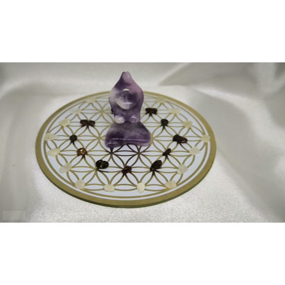 Garuda Élet Virága Skaláris Gyermekáldás – Nőiesség- Termékenység kívánság teljesítő kristályrács Lepidolit Istennő csúccsal.