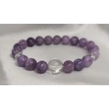 2025 kristálya Tiszta Kristály  Lepidolit Ásvány Karkötő   BÉKE,NYUGALOM, EGYENSÚLY