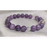 2025 kristálya Tiszta Kristály  Lepidolit Ásvány Karkötő   BÉKE,NYUGALOM, EGYENSÚLY