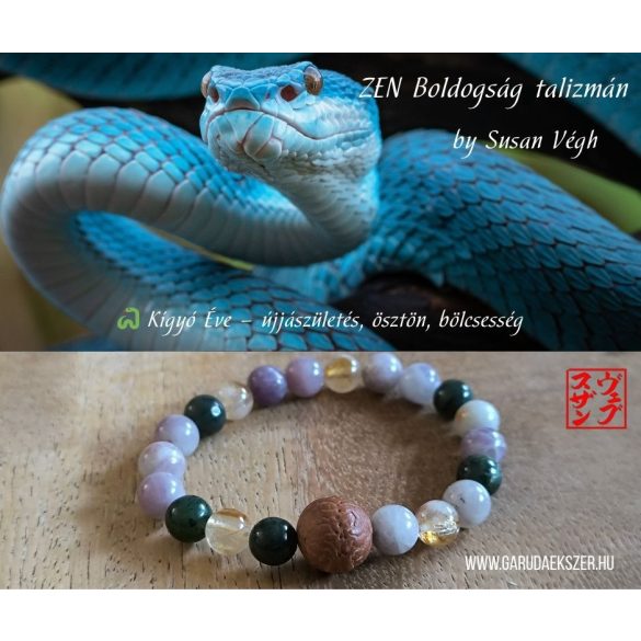2025 a Kígyó éve  ZEN Boldogság talizmán ásványkarkötő  NYUGALOM, EGYENSÚLY, SZERENCSE