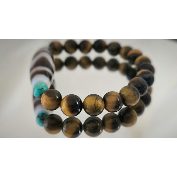 DZI Tigrisfog & Tigrisszem unisex karkötő – a valódi erő, siker és védelem szimbóluma