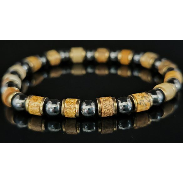 Monolith - Képjáspis & Hematit férfi ásvány karkötő – A Föld ereje a csuklódon 