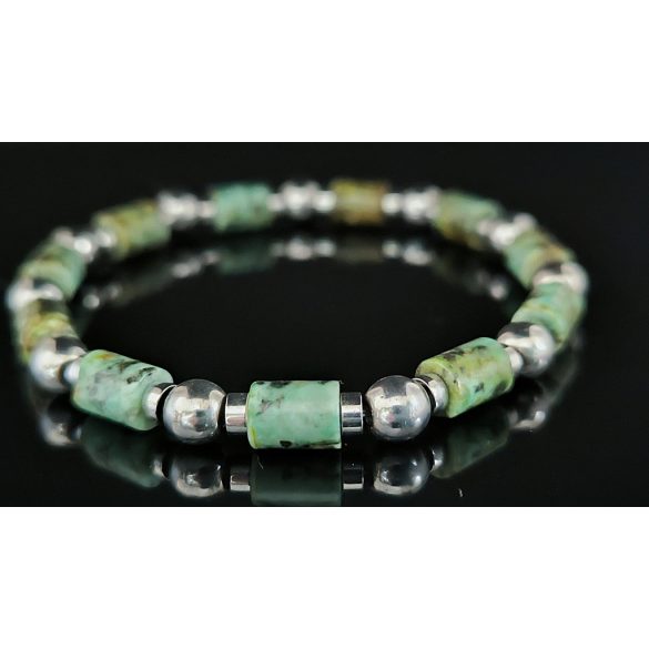 Monolith - Afrikai Türkiz & Hematit Karkötő férfi ásvány karkötő – A Változás 