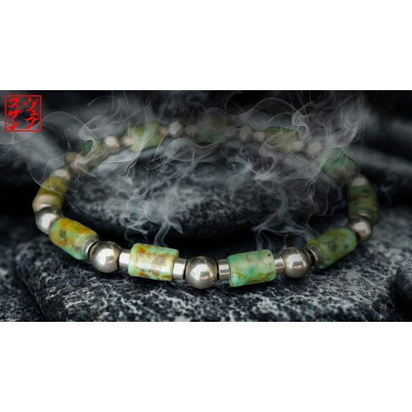 Monolith - Afrikai Türkiz & Hematit Karkötő férfi ásvány karkötő – A Változás 