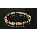 Monolith - Rodonit & Hematit férfi ásvány Karkötő – A Szív és az Erő egyensúlya 