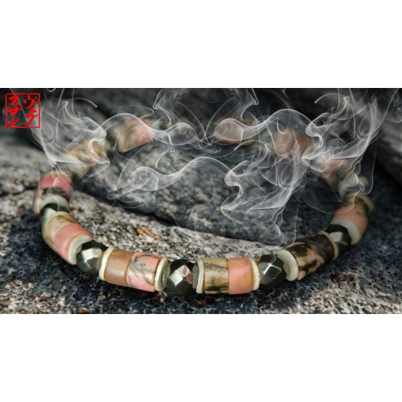 Monolith - Rodonit & Hematit férfi ásvány Karkötő – A Szív és az Erő egyensúlya 