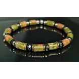 Monolith - Unakit & Hematit férfi ásvány karkötő  - Az Egyensúly 