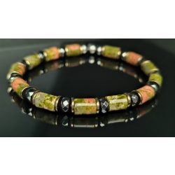   Monolith - Unakit & Hematit férfi ásvány karkötő  - Az Egyensúly 