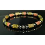 Monolith - Unakit & Hematit férfi ásvány karkötő  - Az Egyensúly 