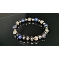   Monolith - Szodalit & Ezüstlevél Jáspis & Hematit férfi ásvány karkötő  - az Erő és Intuició  