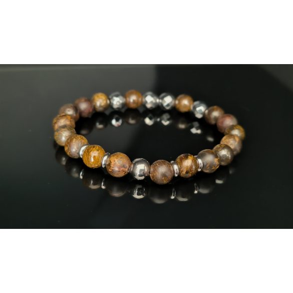 Monolith - Bronzit & Hematit férfi ásvány karkötő   – Védelem és Harmónia