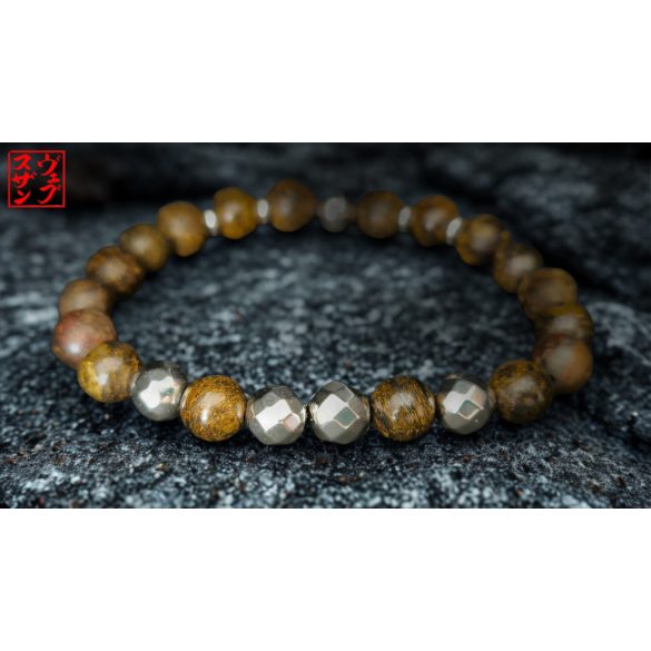 Monolith - Bronzit & Hematit férfi ásvány karkötő   – Védelem és Harmónia