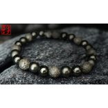 Monolith - Turmalin & Ónix & Lávakő férfi ásvány karkötő    – A 3 Fekete Kő Védelem 