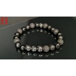 Monolith - Turmalin & Ónix & Lávakő & Hematit férfi ásvány karkötő    – A 3 Fekete Kő + - Védelem 