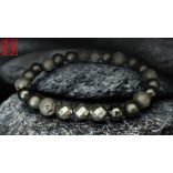 Monolith - Turmalin & Ónix & Lávakő & Hematit férfi ásvány karkötő    – A 3 Fekete Kő + - Védelem 