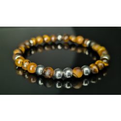   Monolith - Tigrisszem & Hematit férfi ásvány karkötő  - A Tigris ereje 