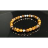 Monolith - Tigrisszem & Hematit férfi ásvány karkötő  - A Tigris ereje 