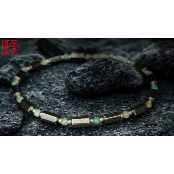 Monolith - Quantum quattro & Hematit férfi ásvány karkötő .   A Föld és Lélek 