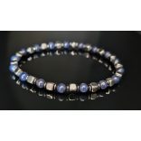 Monolith - Szódalit & Hematit férfi ásvány karkötő  - KÉK KÖZÉPPONT 