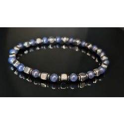   Monolith - Szódalit & Hematit férfi ásvány karkötő  - KÉK KÖZÉPPONT 