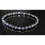 Monolith - Szódalit & Hematit férfi ásvány karkötő  - KÉK KÖZÉPPONT 