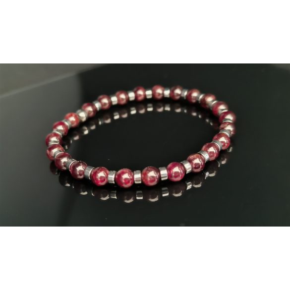 Monolith - Gránát & Hematit férfi ásvány karkötő  -  A Vörös Belső Tűz 