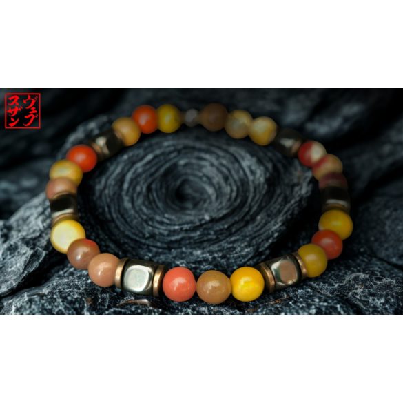 Monolith - Mookait & Hematit férfi ásvány karkötő  - A Belső Energia 