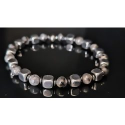   Monolith - Larvikit & Hematit férfi ásvány karkötő  , Az Észak Fénye 