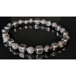 Monolith - Larvikit & Hematit férfi ásvány karkötő  , Az Észak Fénye 