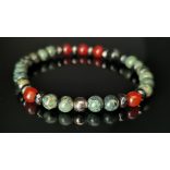 Monolith - Kambaba jáspis & Karneol & Hematit férfi  ásvány karkötő  Erő és Egyensúly 