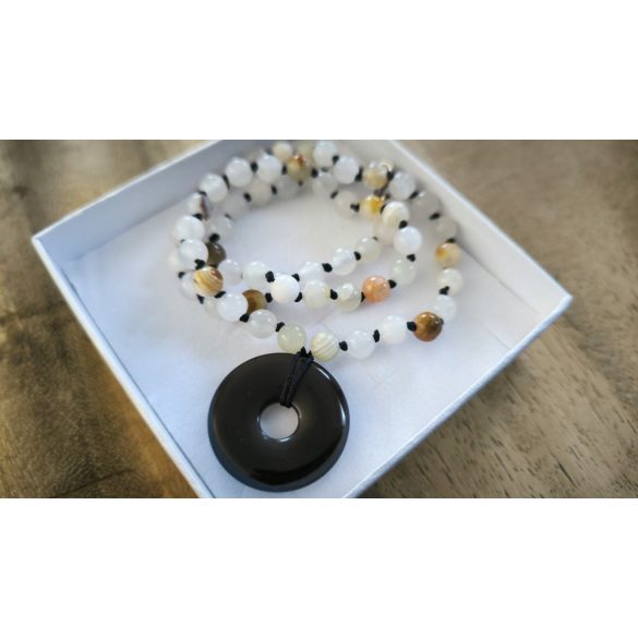 ZEN Boldogság Talizmán Nyaklánc – Obszidián és Pakisztáni Ónix