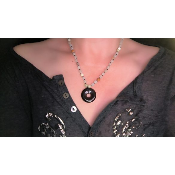 ZEN Boldogság Talizmán Nyaklánc – Obszidián és Pakisztáni Ónix