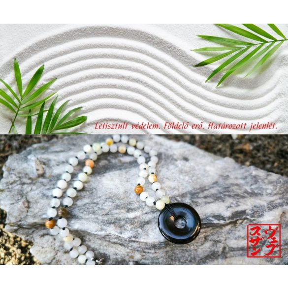 ZEN Boldogság Talizmán Nyaklánc – Obszidián és Pakisztáni Ónix