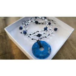   ZEN Boldogság Talizmán Nyaklánc – Lapis Lazuli és Hegyikristály