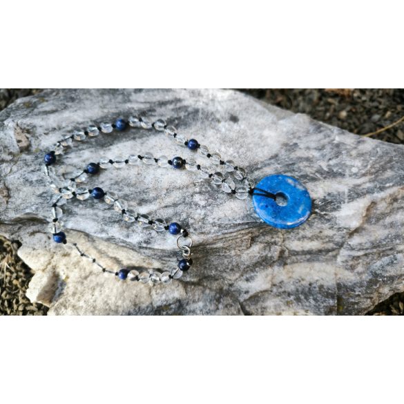 ZEN Boldogság Talizmán Nyaklánc – Lapis Lazuli és Hegyikristály