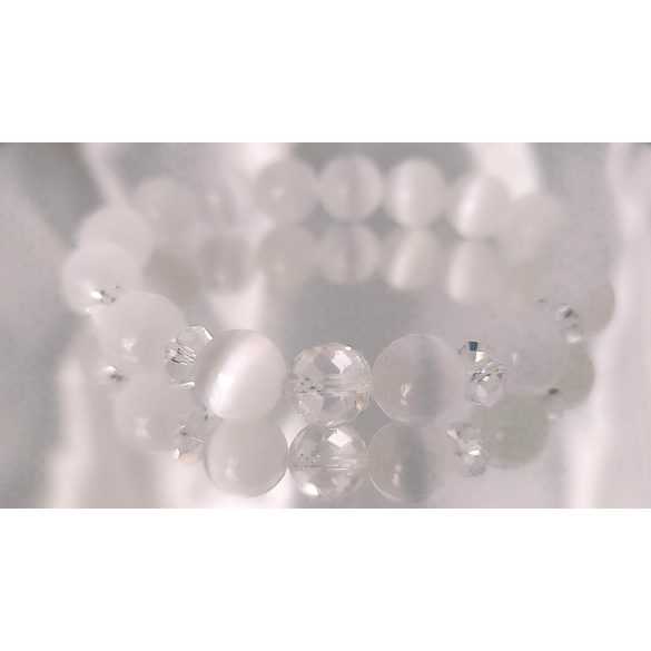 Őrangyal Karkötő – Fehér Szelenit & Hegyikristály